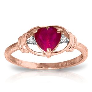 ALARRI 1.01 Carat 14K Solid Rose Gold Glory Ruby Diamond Ring