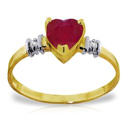 ALARRI 1.03 Carat 14K Solid Gold Ring Natural Ruby Diamond