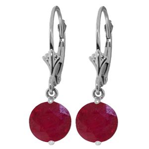 ALARRI 4 Carat 14K Solid White Gold Light And Free Ruby Earrings