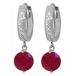 ALARRI 4.03 Carat 14K Solid White Gold Most In Demand Ruby Diamond Earrings