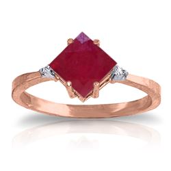 ALARRI 1.46 CTW 14K Solid Rose Gold Espirit Ruby Diamond Ring