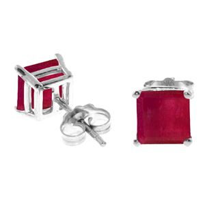 ALARRI 2.9 Carat 14K Solid White Gold Life In Lalaland Ruby Earrings