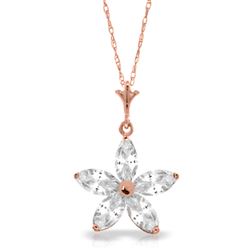 ALARRI 14K Solid Rose Gold Necklace w/ Natural Rose Topaz