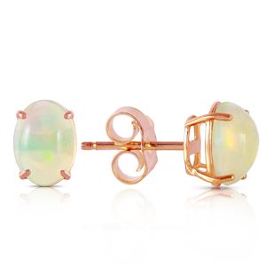 ALARRI 14K Solid Rose Gold Stud Earrings w/ Natural Opals