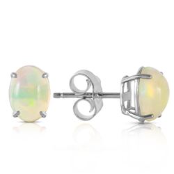 ALARRI 0.9 Carat 14K Solid White Gold Yours To Love Opal Earrings