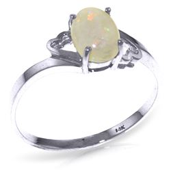 ALARRI 0.45 CTW 14K Solid White Gold Boundless Heart Opal Ring