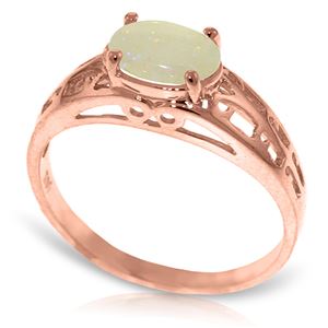 ALARRI 14K Solid Rose Gold Filigree Ring w/ Natural Opal