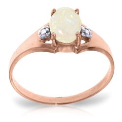 ALARRI 0.46 Carat 14K Solid Rose Gold Rings Natural Diamond Opal