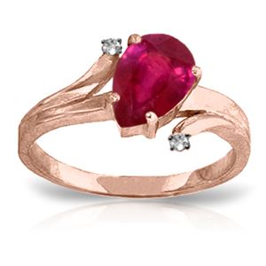 ALARRI 1.51 Carat 14K Solid Rose Gold Lovelight Ruby Diamond Ring