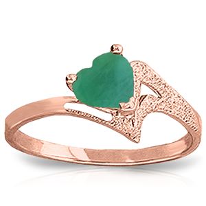 ALARRI 1 Carat 14K Solid Rose Gold Ring Natural Emerald
