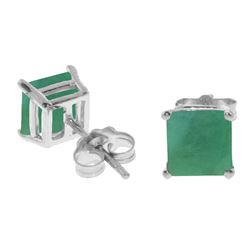 ALARRI 2.9 Carat 14K Solid White Gold Lights On Emerald Earrings