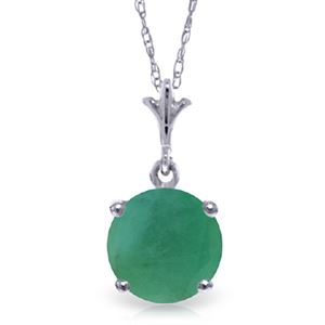 ALARRI 1.65 CTW 14K Solid White Gold Happy Year Emerald Necklace