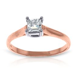 ALARRI 14K Solid Rose Gold Solitaire Ring w/ 0.50 Carat Natural Diamond