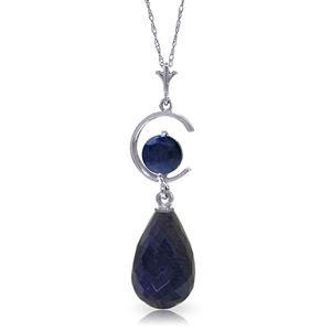ALARRI 9.3 Carat 14K Solid White Gold Circle Of Silence Sapphire Necklace