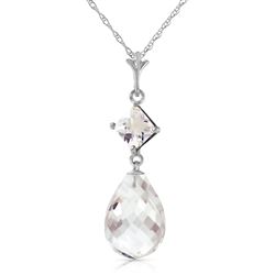 ALARRI 5.5 Carat 14K Solid White Gold Own Passage White Topaz Necklace