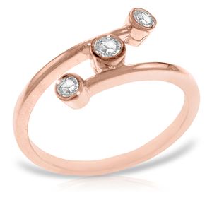 ALARRI 14K Solid Rose Gold Ring w/ 0.30 Carat Natural Diamonds