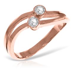 ALARRI 14K Solid Rose Gold Ring w/ 0.20 Carat Natural Diamonds