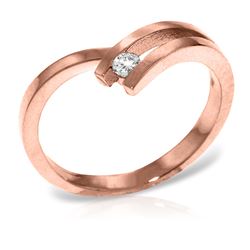 ALARRI 14K Solid Rose Gold Ring w/ Natural Diamond