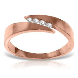 ALARRI 14K Solid Rose Gold Ring w/ Natural Channel Set Diamonds