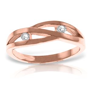 ALARRI 14K Solid Rose Gold Ring w/ Natural Channel Set Diamonds