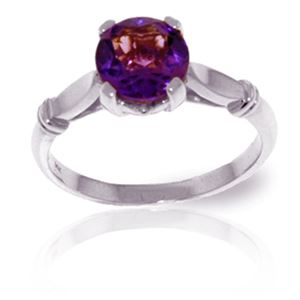 ALARRI 1.15 CTW 14K Solid White Gold Solitaire Ring Purple Amethyst