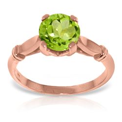 ALARRI 14K Solid Rose Gold Solitaire Ring w/ Natural Peridot