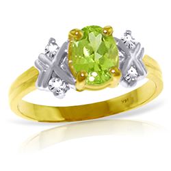 ALARRI 0.97 CTW 14K Solid Gold Stirring Feelings Peridot Diamond Ring