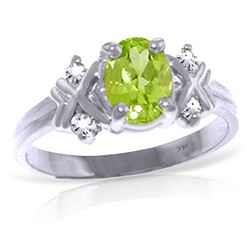 ALARRI 0.97 CTW 14K Solid White Gold Near You Always Peridot Diamond Ring