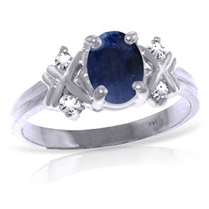 ALARRI 1.47 Carat 14K Solid White Gold Libre Sapphire Diamond Ring