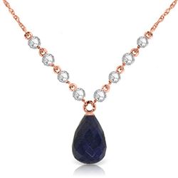 ALARRI 15.6 Carat 14K Solid Rose Gold La Buena Vida Sapphire Diamond Necklace