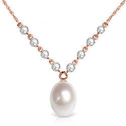 ALARRI 4.8 Carat 14K Solid Rose Gold White Chocolate Pearl Diamond Necklace