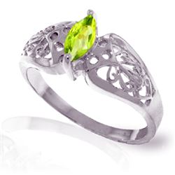 ALARRI 0.2 Carat 14K Solid White Gold In My Imagination Peridot Ring