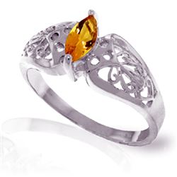 ALARRI 0.2 Carat 14K Solid White Gold From Same Vantage Citrine Ring