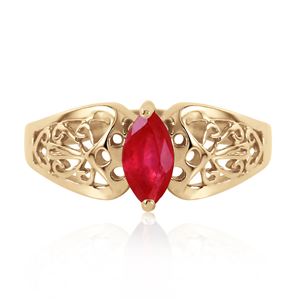ALARRI 0.2 Carat 14K Solid Gold Lily Ruby Ring