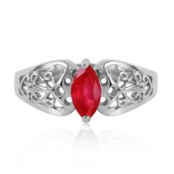 ALARRI 0.2 Carat 14K Solid White Gold Inseparable Ruby Ring