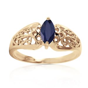 ALARRI 0.2 Carat 14K Solid Gold Lily Sapphire Ring