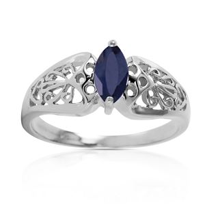 ALARRI 0.2 CTW 14K Solid White Gold Intensely Exact Sapphire Ring