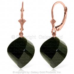 ALARRI 31 CTW 14K Solid Rose Gold Leverback Earrings Twisted Briolette Black Spinel