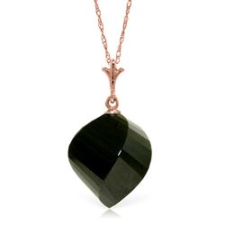 ALARRI 14K Solid Rose Gold NECKLACE WITH TWISTED BRIOLETTE BLACK SPINEL