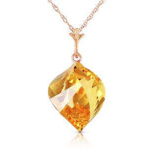 ALARRI 11.75 Carat 14K Solid Rose Gold Necklace Twisted Briolette Citrine