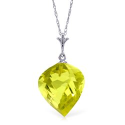 ALARRI 10.75 CTW 14K Solid White Gold Necklace Twisted Briolette Lemon Quartz