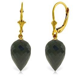 ALARRI 24.5 Carat 14K Solid Gold Pointy Briolette Drop Black Spinel Earrings