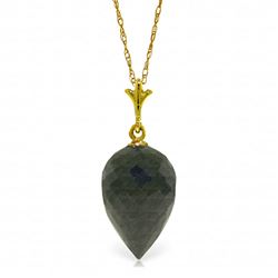 ALARRI 12.25 Carat 14K Solid Gold Necklace Pointy Briolette Drop Black Spinel