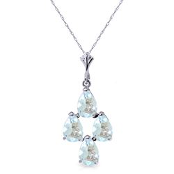 ALARRI 1.95 CTW 14K Solid White Gold Real Mccoy Aquamarine Necklace