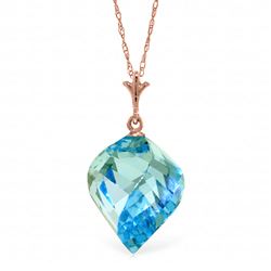 ALARRI 13.9 CTW 14K Solid Rose Gold Necklace Twisted Briolette Blue Topaz