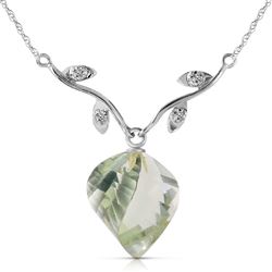 ALARRI 13.02 CTW 14K Solid White Gold Scattered Fragments Green Amethyst Necklace