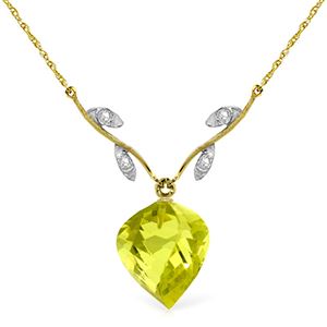 ALARRI 10.77 CTW 14K Solid Gold La Belle Vie Lemon Quartz Necklace