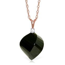 ALARRI 15.55 CTW 14K Solid Rose Gold Necklace Diamond Twisted Briolette Black Spineli