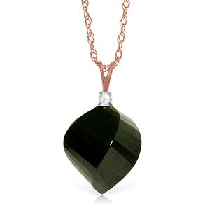 ALARRI 15.55 CTW 14K Solid Rose Gold Necklace Diamond Twisted Briolette Black Spineli