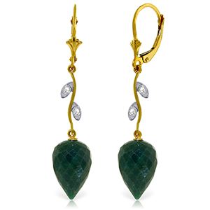 ALARRI 25.72 CTW 14K Solid Gold Diamond Drop Emerald Earrings